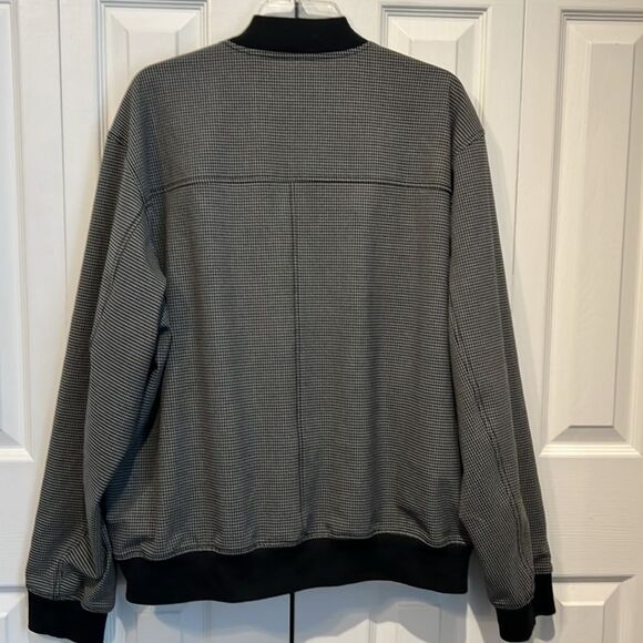 Club Monaco Men’s Black/Grey Houndstooth Zip Up‎ Lined Jacket Size XL - Picture 6 of 14